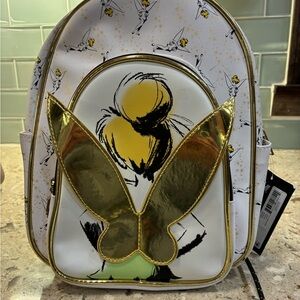 Disney Tinker Bell White and Gold Mini Backpack